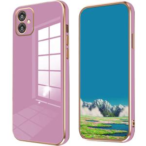 Compatible with Samsung Galaxy A04 Case Silicone Pink, Plating Phone for Samsung A04 Case Shockproof Thin and Soft Cover (Purple)