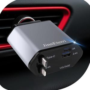 69W Retractable USB C Car Charger - Fast Charging Adapter for iPhone 17/17 Pro Max/16/15/14/13/12, Samsung S25 - Car Accessories, Travel Essentials, Ideal Gifts for Men & Women