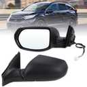 Left Driver Side Mirror Compatible With 2017 2018 2019 2020 2021 2022 Honda CRV With Manual Folding Power Glass Replace#76251TLCA21(3Pins) (Black)