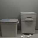 42L Kitchen Trash Can with Lid, Three-Layer Dual Trash and Recycling Bins with Wheels, Vertical Dry and Wet Separation Waste Sorting Bins with 3 Removable Inner Buckets