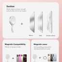 ESR for MagSafe Suction Mount, Sticky Phone Grip, Magnetic Phone Suction Grip, Silicone Suction Cup Phone Mount, Hands-Free Mirror Phone Holder for iPhone 17 16/Android/S25/Google, TikTok/Video, White