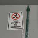 SmartSign 10 x 7 inch Please Keep Off Of The Landscaping LawnPuppy Yard Sign and 18 inch Stake Kit, 40 mil Laminated Rustproof Aluminum, Red, Black and White, Set of 1