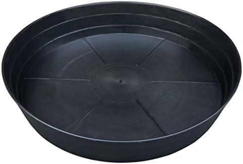 25 Inch Extra Large Planter Saucer, Extra-Deep 4.25 in Black Drip Trays for Flower Pot, Heavy Duty Drainage Tray Indoors No Holes, Plastic Plant Plate Water Catcher for Pots Base 19 20 21 22 in