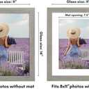 Americanflat 11x14 Picture Frame with Shatter-Resistant Glass - Use as 8x11 Frame with Mat or Display 11x14 Photo Without Mat - Hudson Collection - Wide Picture Frames for Wall Display - Grey Wood