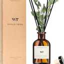 WEALD TRIBE Flower Reed Diffuser Set Eucalyptus & Lavender Scent For Bathroom Accessories Shelf Decor & Air Fresheners, Sticks Defusers With 4.0 fl oz Essential Oils, House Bedroom Office Decor & Gift