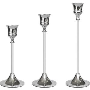 Showin Candlestick Holders Silver, 3 Packs Taper Candle Holder for Candlesticks, Candle Sticks Holder Decor for Home Decor