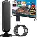 TV Antenna for Smart TV Indoor with Amplifier Signal Booster, 2026 Digital Antenna for Local Channels 600+ Miles Long Range, 360 Reception Portable, Support 4K 1080P, Coaxial Cable