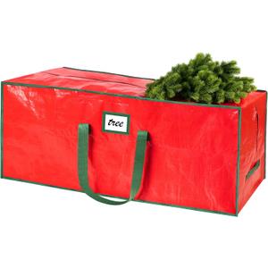 FUCDTEFC 7.5 Ft Christmas Tree Storage Bag, Large Heavy Duty Artificial Tree Bag with Reinforced Handles and Dual Zippers, Extra Large Waterproof Durable Storage Container for Xmas Trees (Red)