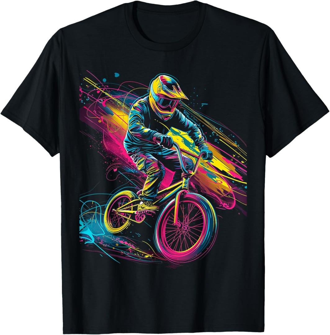 BMX Dirt Neon T-Shirt, Small
