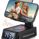 Gifts for Men Women, Phone Stand with Bluetooth Speaker&Clock, Birthday Gifts for Him, Phone Holder with Wireless Speaker, Ideal for Dad Mom Husband Boy, Cool Tech Gadget for Men