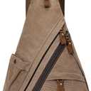 KL928 Canvas Sling Bag - Small Crossbody Backpack Shoulder Casual Daypack Rucksack for Men Women(Large Version,Brown)