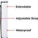 CALPALMY 2-Pack Expandable Poster Tube with Strap - White Storage Tubes 24.75" to 40" with Caps and Labels - Use for Blueprint Document Poster Carrying Case and Holder, large