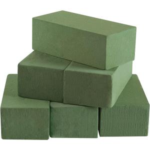 Floral Foam Blocks for Fresh and Artificial Flowers, 6 Pcs Each 8" L x 4" W x 2.8" H Wet and Dry Green Florist Foam for Weddings, Birthday Parties and Holiday Decorations