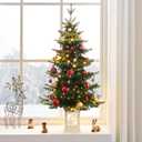 3.5ft Pre-Lit Christmas Tree with LED Lights, Auto Timer
