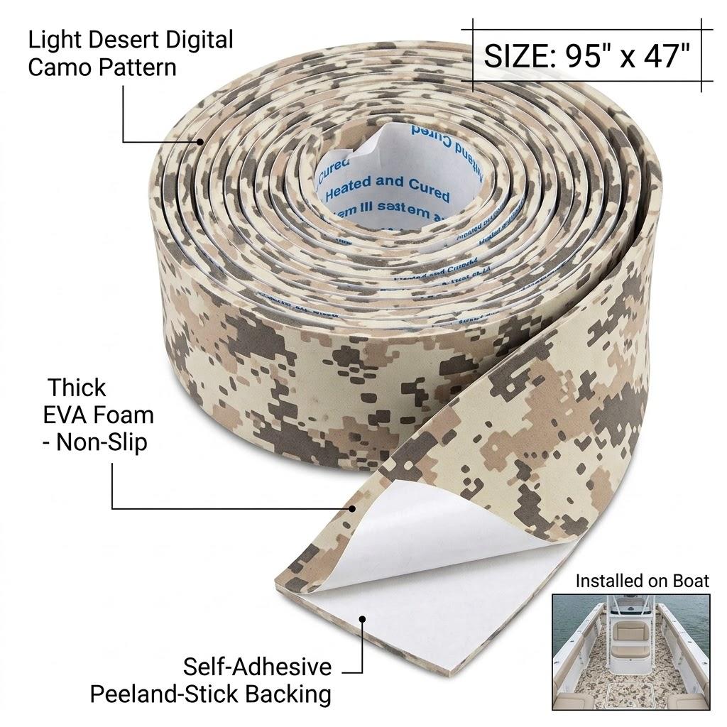 HXBYX Boat Flooring EVA Foam Boat Decking with 3M Adhesive Backing Sea Deck Boat Flooring Self-Adhesive Faux Teak Material Non-Slip Cooler Flooring for Kayak Yacht SwimPoo  95"x47", Size: 94.5"x11.8"-7.75sqft