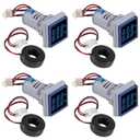 Blue LED Display Voltmeter, Square Dual Display Voltmeter and Ammeter LED Digital Voltage Gauge AC 60-500V 0-100A Current Meter Indicator (4pcs)