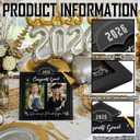 Wenqik Then and Now Graduation Picture Frame Double 5x7 Photo Frame Class of 2026 Graduation Gifts for Son Daughter High School College Graduates Wooden Photoframe Graduate Keepsake(Silver,Grad Cap)