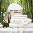 Bedsure 100% Organically Grown Bamboo Viscose Queen Sheet Set | Cooling Bedsheets for Hot Sleepers | Luxury Silky Soft PureWoven | 18" Deep Pocket with Corner Straps | Oeko-Tex Certified [White]