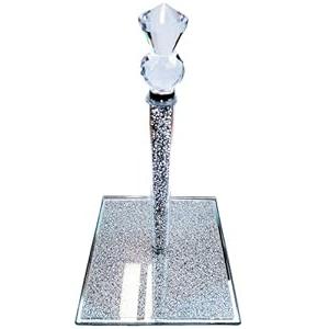 Paper Towel Holder Countertop, Standing Paper Towel Roll Holder for Kitchen Bathroom, Steady Weighted Base Kitchen Towel Holder Holds All Paper Towel Rolls
