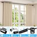 AIZESI Wrap Around Curtain Rod 37-98 Inch Adjustable Window Rod for Blackout - Black Decorative Curtain Rod with Enhanced Light Blocking & Stylish Design for Bedroom/Living Room