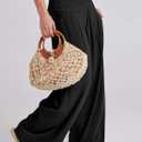 ANRABESS Women Linen Palazzo Pants Summer Boho Wide Leg High Waist Casual Lounge Pant 2026 Beach Travel Vacation Outfits (Small, Black)