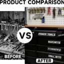 14 Pack of Magnetic Tool Box Labels  Reusable 3D Heavy Duty Magnetic Toolbox Labels for Garage, Tool Box Magnetic Labels for Trolleys, Toolboxes and Drawer Cabinets (Black)