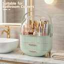 NestOrganix Makeup Organizer Skincare Organizers - Cosmetic Display Cases with Transparent Cover, SkinCare Organizers for Bathroom Countertop, Bedroom Vanity Desk, Lipstick Organizer, Green
