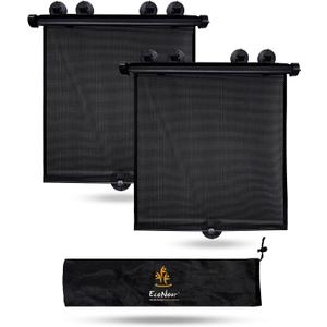 EcoNour Window Shades for Car Baby (2 Pack) | Retractable car Window Shade for Baby for Sun Protection for Kids, Passengers & Pets in The Back Seat | Car Window Covers for Trucks | (20x22)