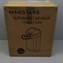 NINESTARS DZT-42-9 Automatic Touchless Infrared Motion Sensor Trash Can, 11 Gal 42L, Stainless Steel Base (Oval, Silver/Black Lid)
