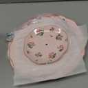 BTaT- Floral 3 Tier Cake Stand, Porcelain, Pastel Pink with Pink Roses & Gold Trim, 3 Tiered Dessert Stand for Cookies, Cupcakes & Fruits