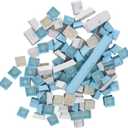 Universal Wear Double Color Matching Ergonomic Translucent Keycap for Gaming Typists (Blue White)