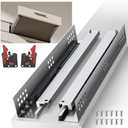 SIGOEI 10 12 14 16 18 20 22 24 Inch Bottom Mount Soft Close Drawer Slides Full Extension Concealed Rails Track 100 lb Load Capacity 1 Pair (Soft Close Without Bracket, 18 Inch (450 mm))