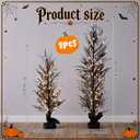 2 Holiday Light Up Tree Set, Halloween Black, 2' 5'