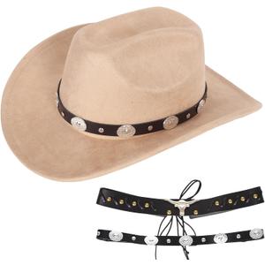 Barelove Cowboy Hat Cowgirl Hat - Preppy Sparkly Cowboy Hats for Women Bachelorette Birthday Disco Party Halloween