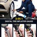 AZUNO Digital Tire Inflator with Pressure Gauge, 200 PSI, Heavy Duty Air Compressor Accessories, w/Rubber Hose Lock on Air Chuck and Quick Connect Coupler