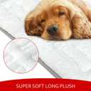 Dog Bed Crate Mat(42" X 28"), Soft Plush Dog Bed Pad Machine Washable Crate Pad, Dog Sleeping Mat with Anti Slip Bottom,X-Large, White