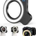 37mm+52mm Thread Macro Lens Fill Light (Only Light), Portable Phone Lens Ring Light with High Power 32 LED/CRI 95+/ 45 Light Modes, Lens Attachments for All 37mm+52mm Phone Lens/Filter/Camera Lens