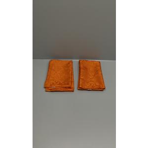 CaliTime Fall Pack of 2 Throw Pillow Covers Cases for Couch Sofa Home Decoration Vintage Damask Floral Shining & Dull Contrast 12 X 20 Inches Bright Orange