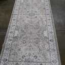 4x10 Hallway Wide Runner Rug: Washable Oriental Soft Area Rug for Living Room Bedroom Stain Resistant Low Pile Carpet for Entryway Kitchen Thin Non Slip Floor Mat for Bathroom Dining Room(Beige,4x10)