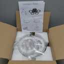 Dalouguan Modern Ceiling Fan with Light, 20" Personality Geometric Ceiling Fan with Lights and Remote, Ceiling Fan for Living Room Bedroom Kitchen (20"-5-Circle-White)