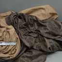 Couch Cushion Cover Leather-Look 1PC Stretch Sofa Seat Slipcover for Living Room Individual Sofa Cushion Cover Couch Seat Protector, Pet-Friendly, Non-Slip, Easy Fit - Brown