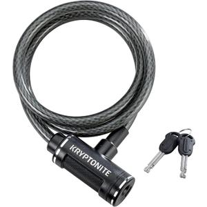 Kryptonite Parkview Bike Lock Cable, 6ft. x 12mm Braided Steel Cable Anti-Theft Security Bicycle Lock with Keys for Outdoor Equipment, Bicycles, Scooters, Fence, Gate