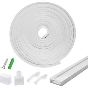 Silicone LED Channel System, NEON Tube for 10mm DIY LED Rope Light Strip, Aluminum Profile New Substitutes, Waterproof IP67,13x5mm 16.4FT/5M Suit for Indoor Outdoor Flexible LED Light Strip Lighting (05x13 Clear surface)
