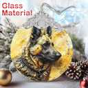 German Shepherd Dog Christmas Ornament - Stained Glass Tree Decoration, Xmas Gift for Dog Lovers