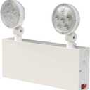 New York Certified LED Emergency Light, White Housing with Backup Battery, Two Adjustable Lamps Heads, 120-277V, Commercial Grade, Fire Resistant, UL Certified NYC-100 (2 Heads)