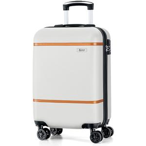 AnyZip Carry On Luggage Airline Approved, ABS+PC Hardside Suitcase with Spinner Wheels TSA Lock, Carry-On 20-Inch, White