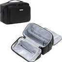 Everfun Compact Toiletry Bag for Men and Women Traveling, Wide Open Shaving Dopp Kit, Water Resistant Makeup Organizer Hygiene Bag with Wet Dry Compartment - Black, Small 9.25 x 5.5 x 6.75