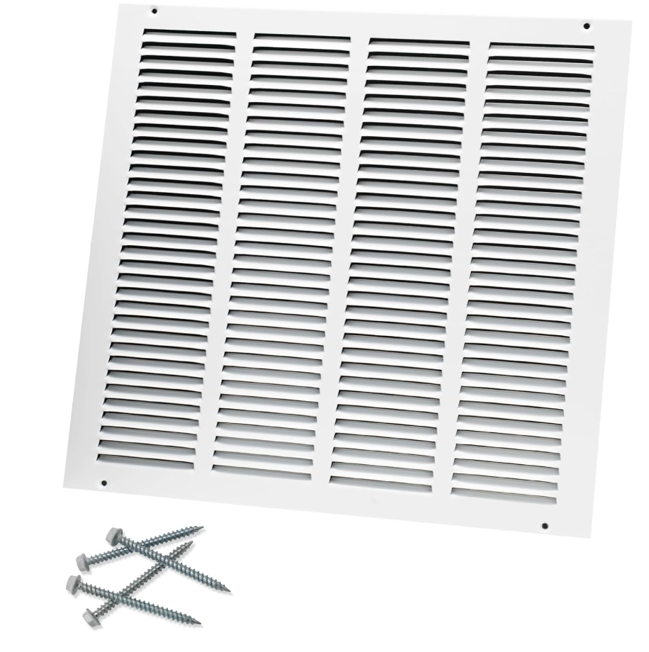 16"W x 16"H [Duct Opening Size] Steel Return Air Grille, Air Return Vent Cover for Ceiling and Sidewall - HVAC Air Vent Covers - [Outer Dimensions: 17.75"W x 17.75"H]