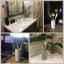 Organic Diatomite Toothbrush Toothpaste Makeup Brushes Razors Holder Grey Bathroom Countertop Organizer Stand Cup Organizer (Light Grey)