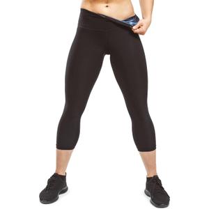 Sweat Shaper Women's Sauna Leggings Compression High Waist Yoga Pants Thermo Sweat Capris (Black, XL)